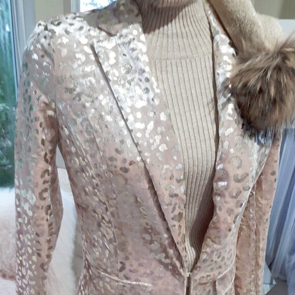 NWT 525 America gold leopard print velvet blazer - Picture 3 of 9